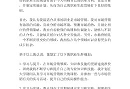 市场营销的职业生涯规划书怎么写(市场营销职业生涯规划书模板范文)