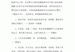 目标名言警句感悟简短(目标名言警句感悟简短精辟)